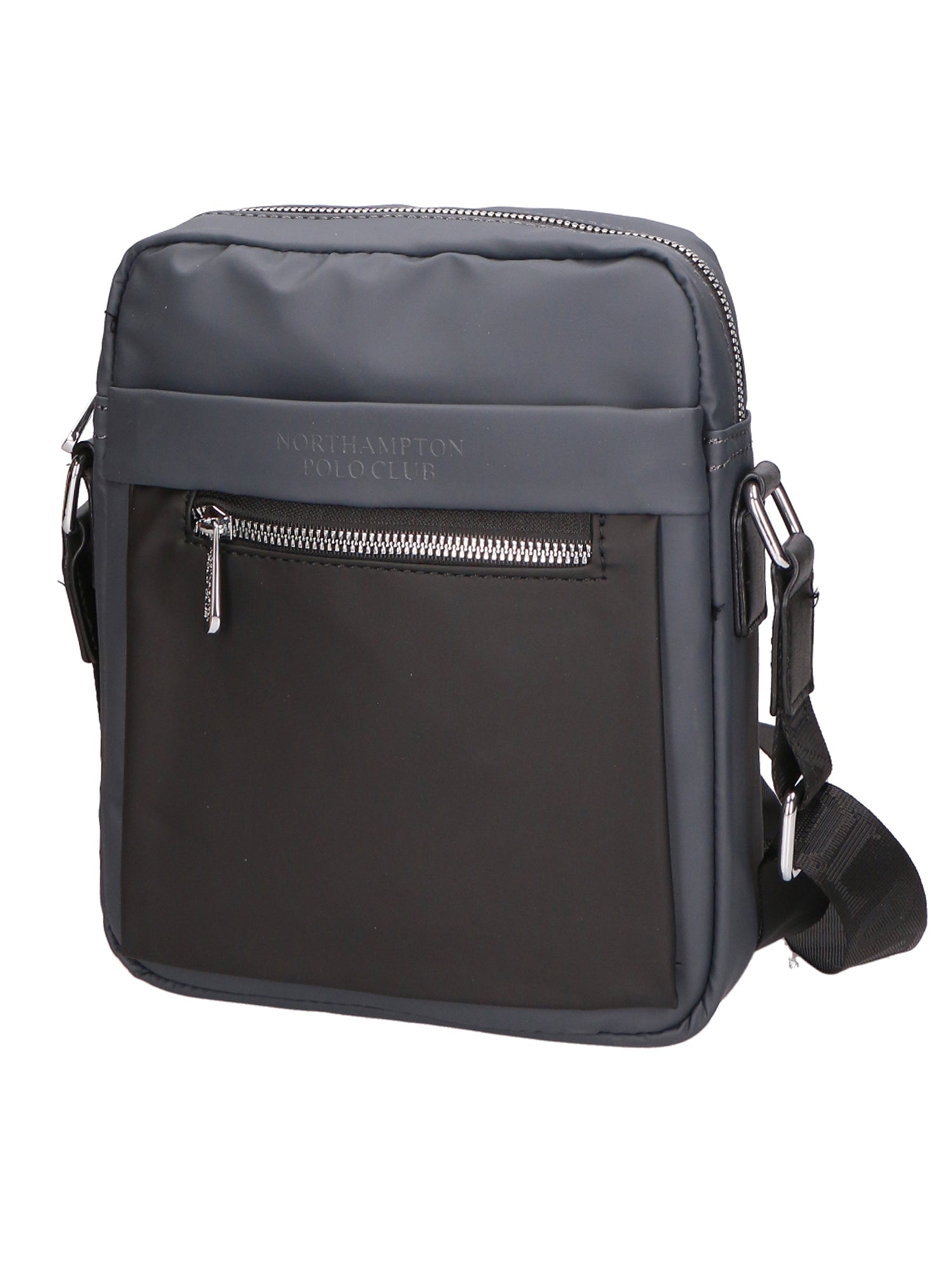Borsa a tracolla uomo 100% PU Leather PCL3015-GREY-BLACK Northampton Polo Club