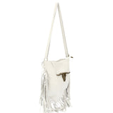 Solana Borsa a tracolla da donna Vera pelle 1518-BIANCO Gave Lux