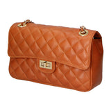 Clizia Borsa a spalla da donna Vera pelle 6078-S17 CUOIO SCURO Gave Lux
