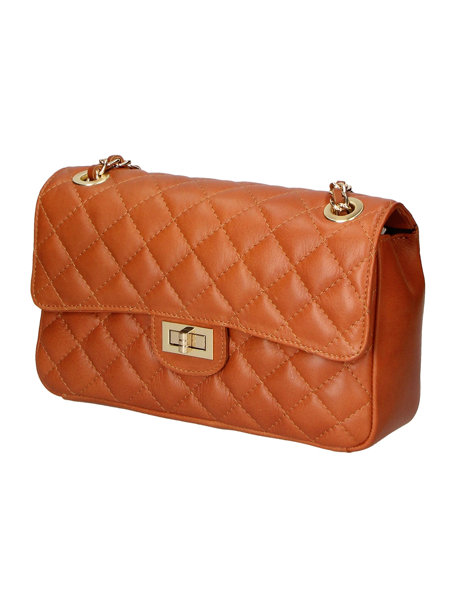 Clizia Borsa a spalla da donna Vera pelle 6078-S17 CUOIO SCURO Gave Lux