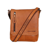 Borsa a tracolla da uomo 100% vera pelle HILB-3069S-CUOIO Hill Burry