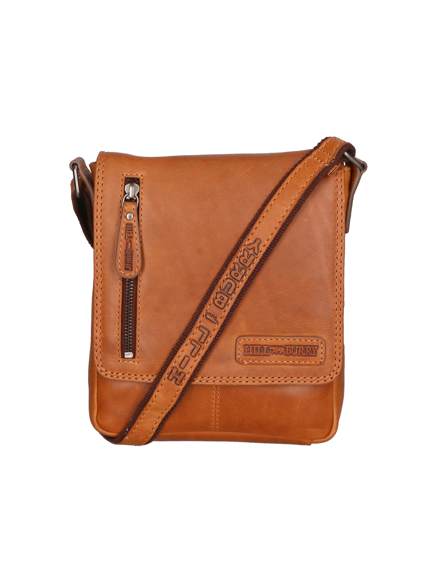 Borsa a tracolla da uomo 100% vera pelle HILB-3069S-CUOIO Hill Burry