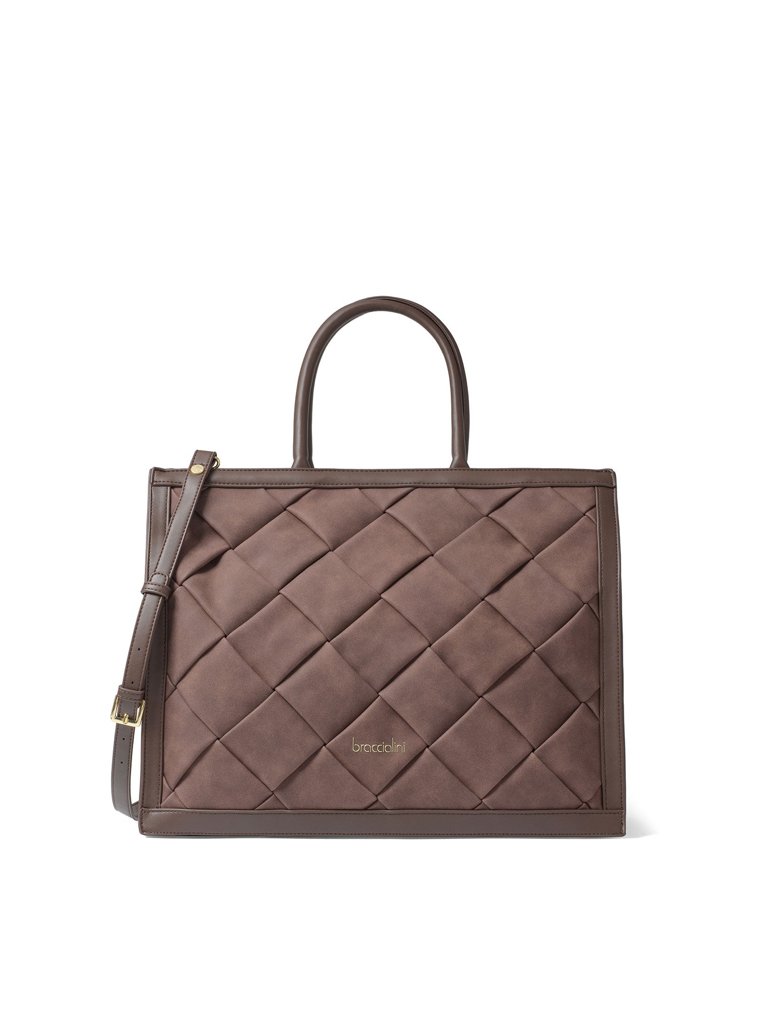 Lucerna Borsa a mano da donna 100% poliuretano B17075-MARRONE Braccialini