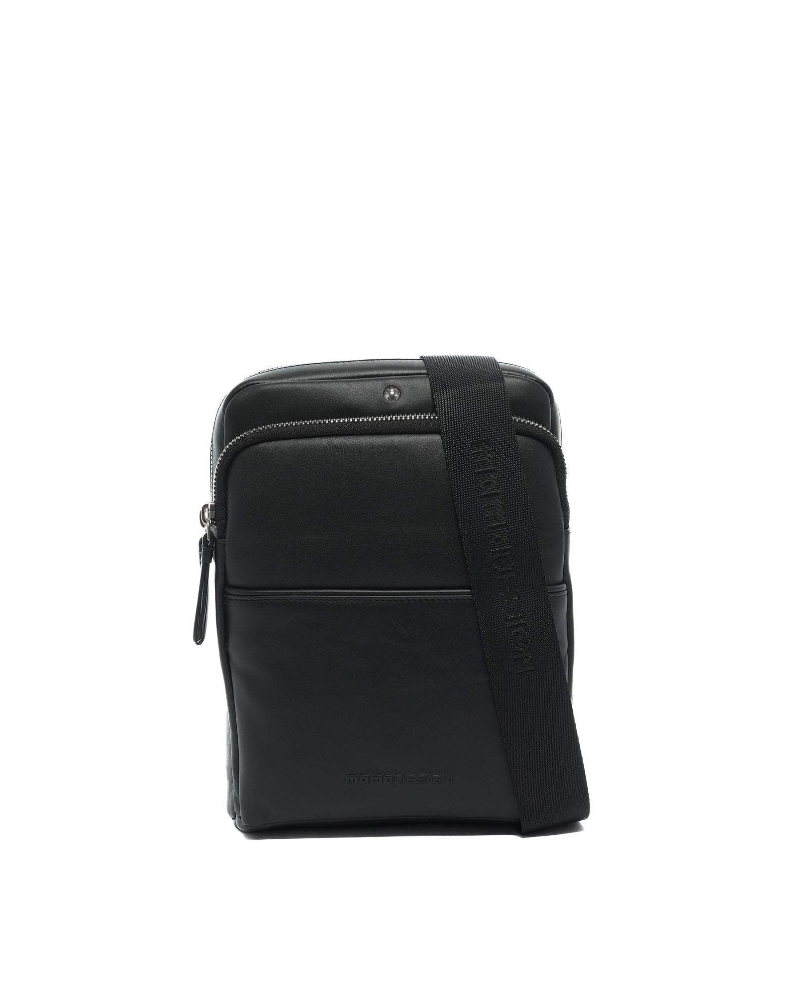 MO-21BC-BLACK Borsa a tracolla da uomo in vera pelle Momo Design