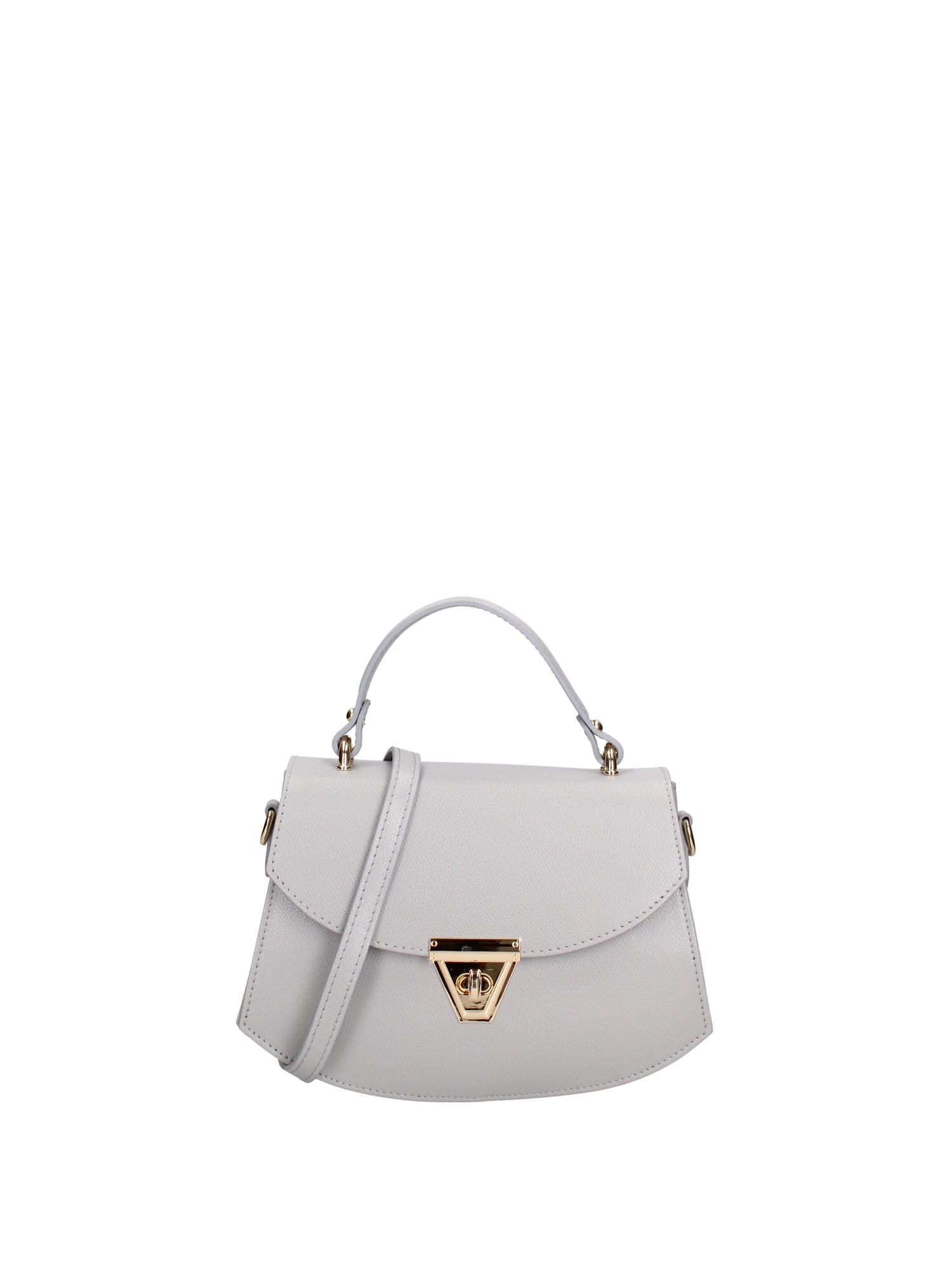 Borsa a mano da donna 100% vera pelle 07202-P 630 GRIGIO CHIARO Roberta Rossi