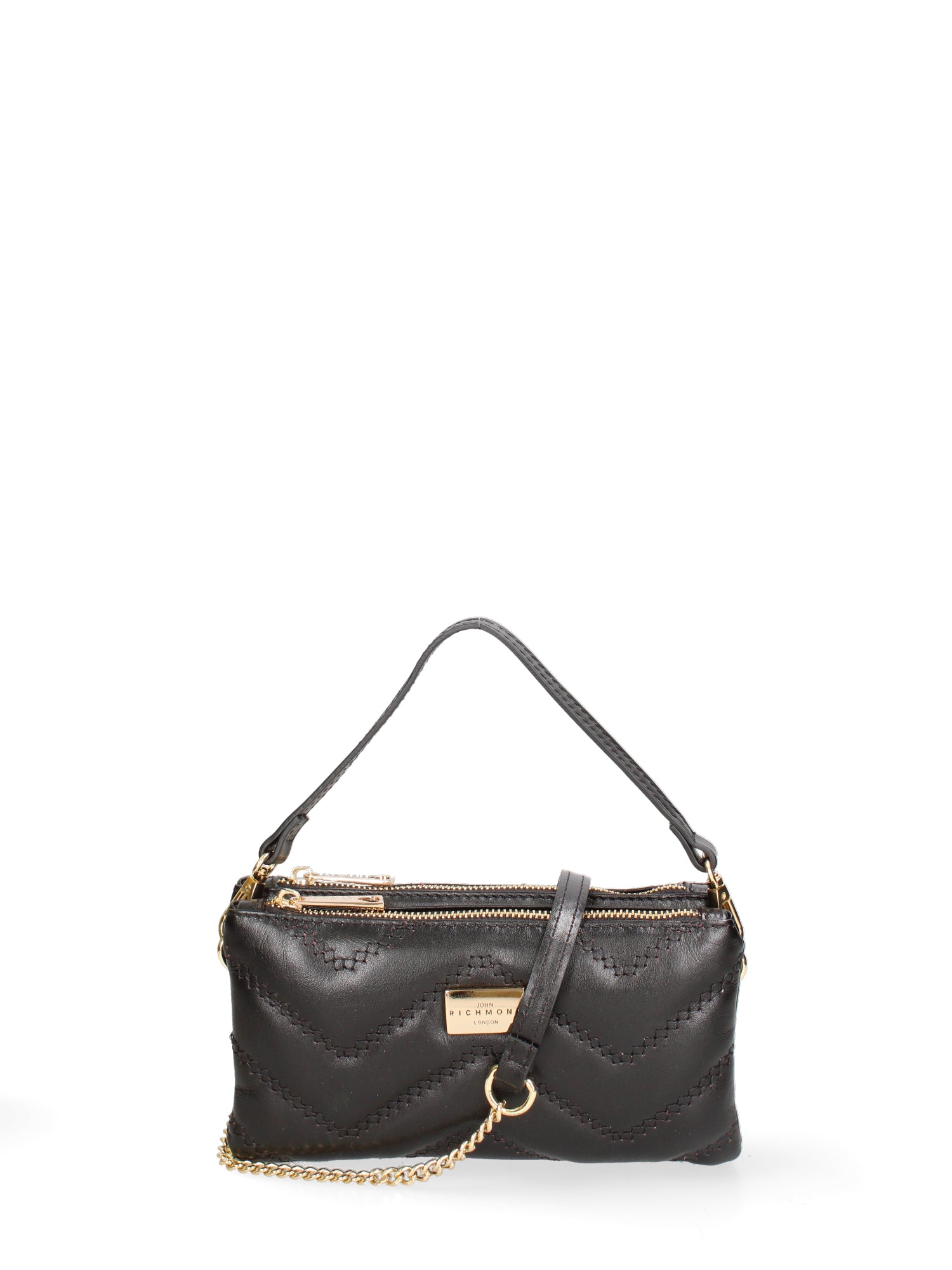 Borsa a spalla da donna Vera pelle JR-W-1109SA-BLACK-GOLD John Richmond