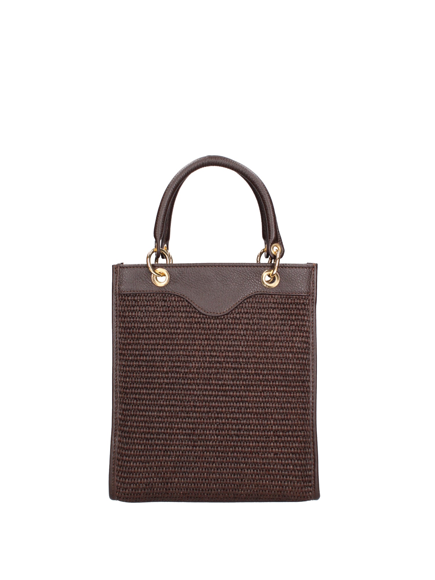 Borsa a mano da donna Misto pelle e tessuto 07149-D23 T.MORO Roberta Rossi