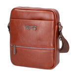 Borsa a tracolla uomo 100% pelle PU PCL3084-BROWN Northampton Polo Club