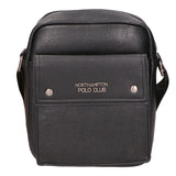 Borsa a tracolla uomo 100% PU Leather PCL3007-BLACK Northampton Polo Club
