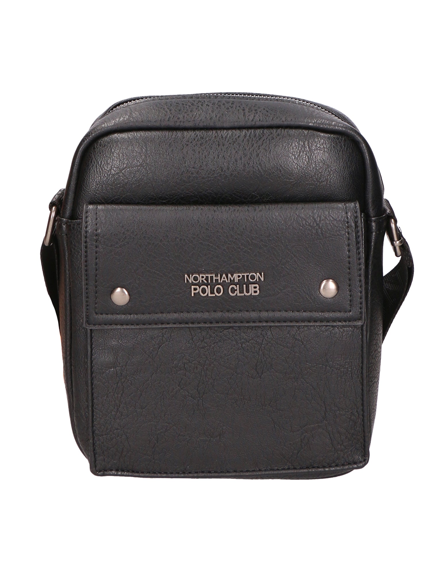 Borsa a tracolla uomo 100% PU Leather PCL3007-BLACK Northampton Polo Club