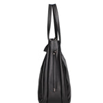 Borsa a spalla da donna Misto pelle e tessuto 07155-D28 NERO Roberta Rossi