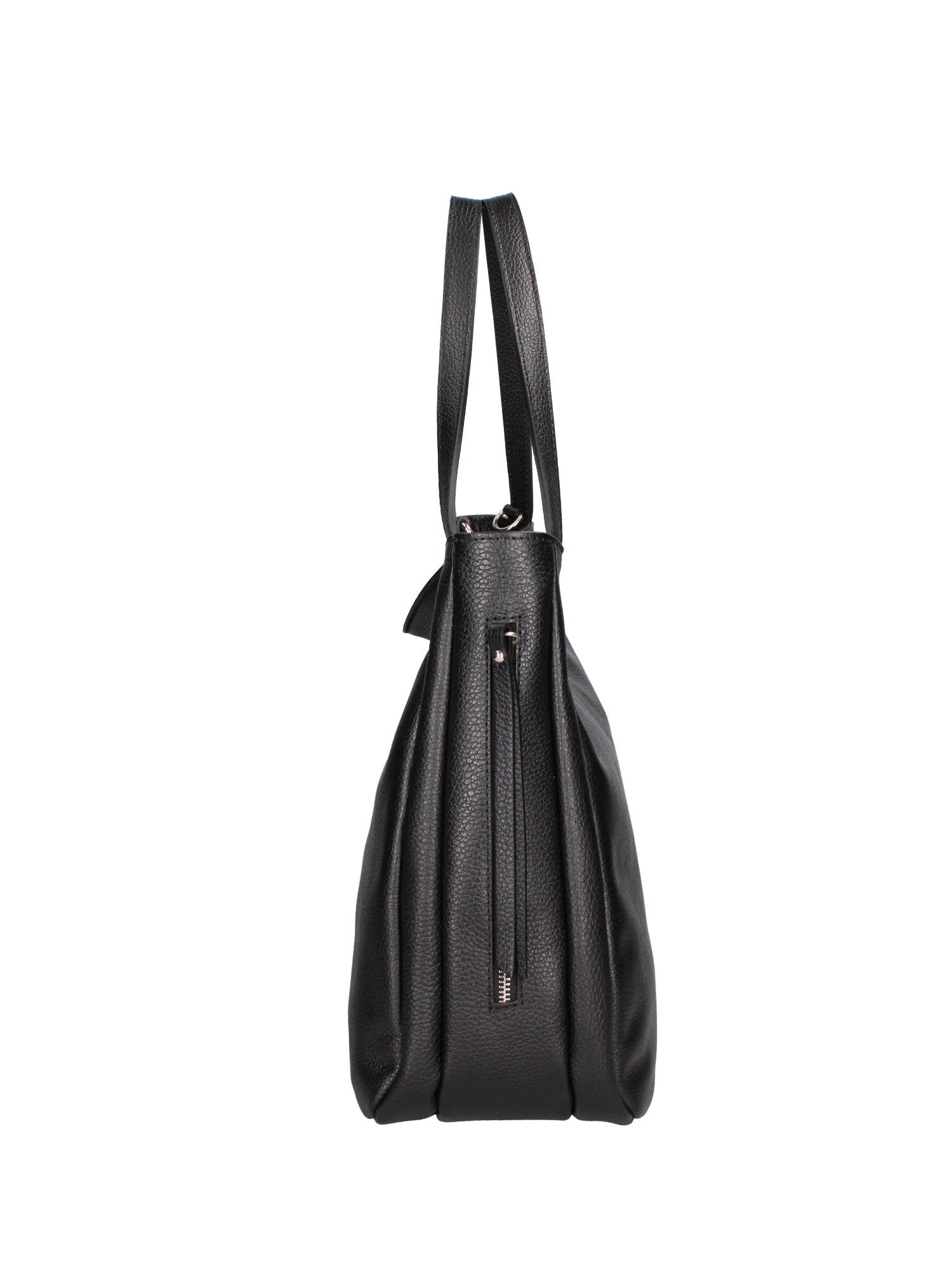 Borsa a spalla da donna Misto pelle e tessuto 07155-D28 NERO Roberta Rossi