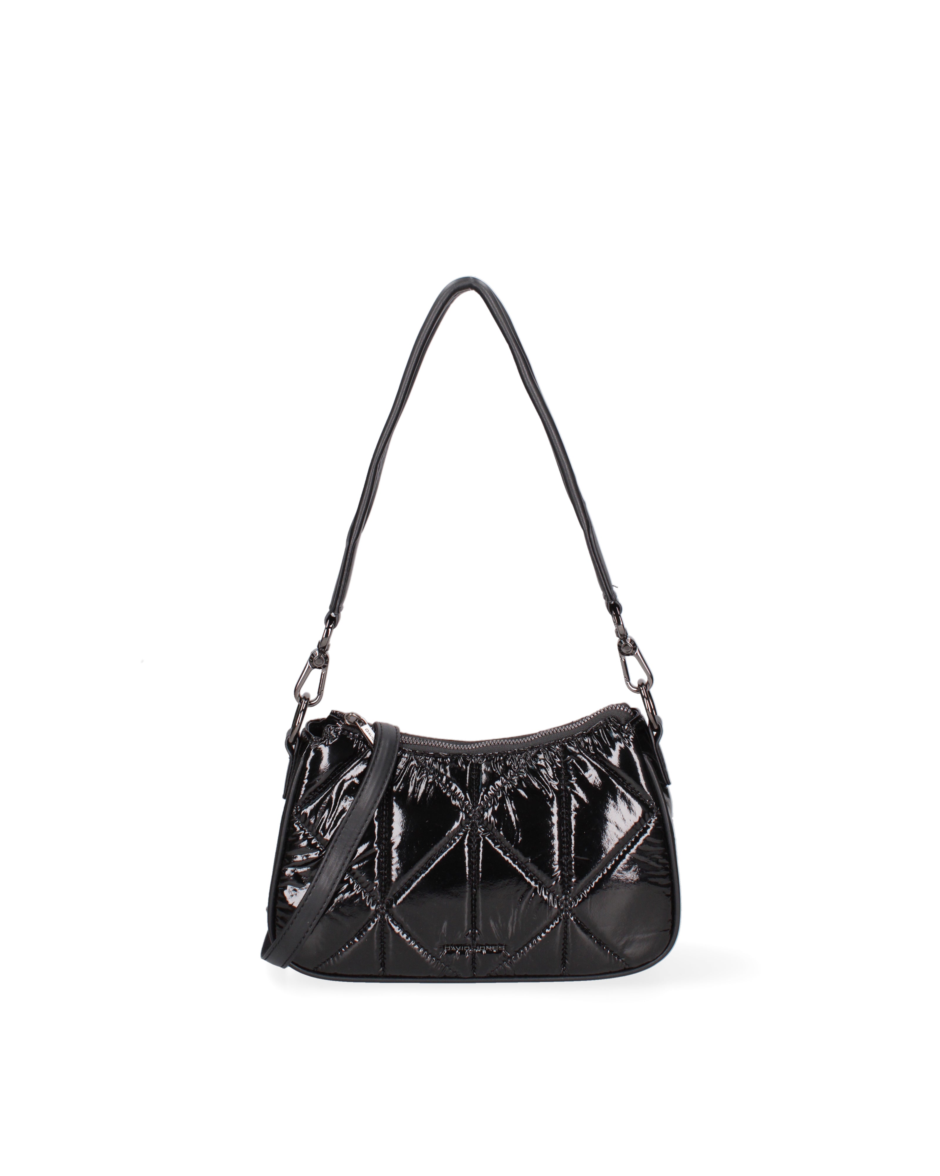 Borsa a spalla unisex Nylon e ecopelle F6716-2-BLACK David Jones
