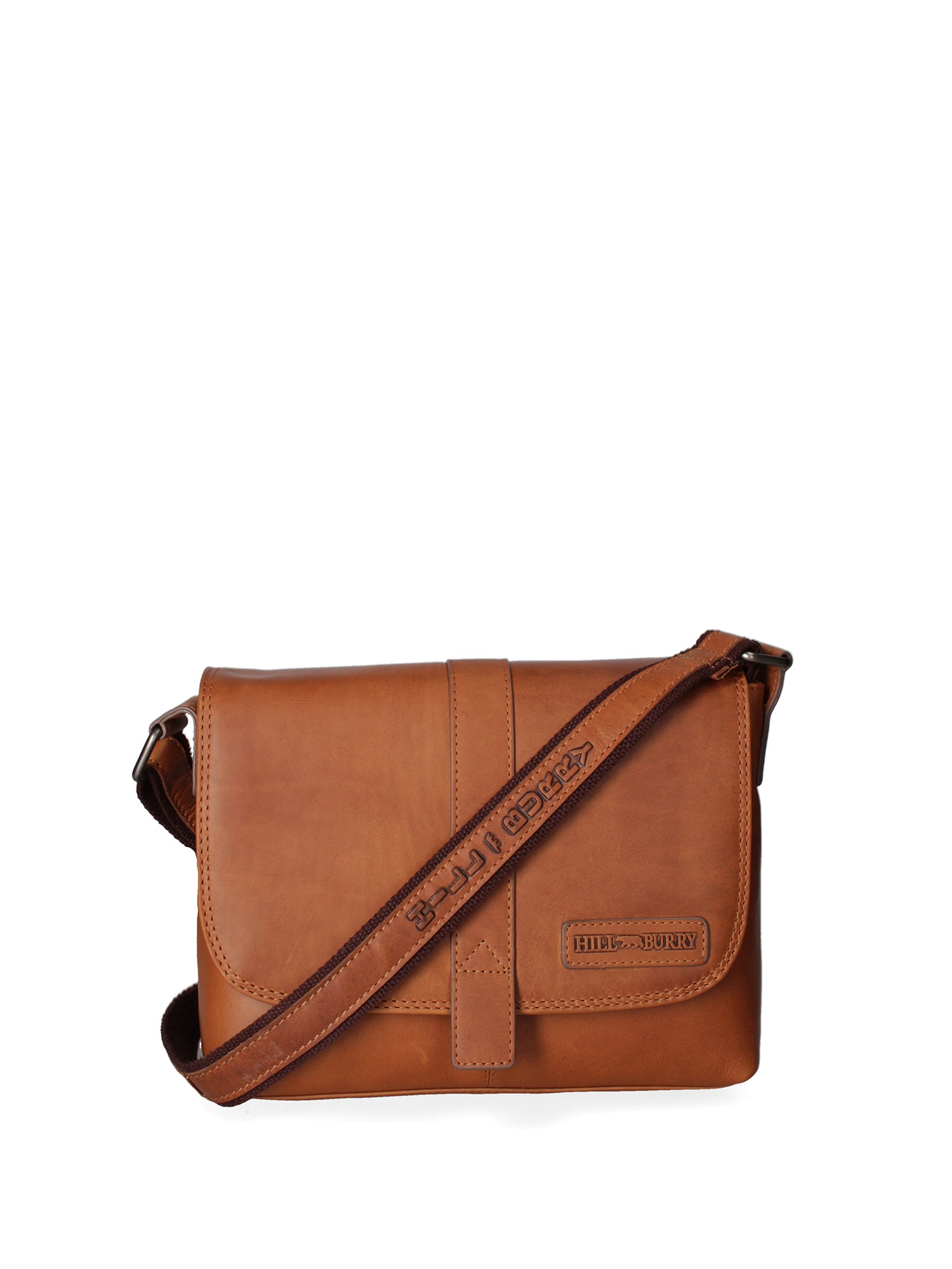 Borsa a tracolla da uomo Vera pelle HILB-3094-CUOIO Hill Burry
