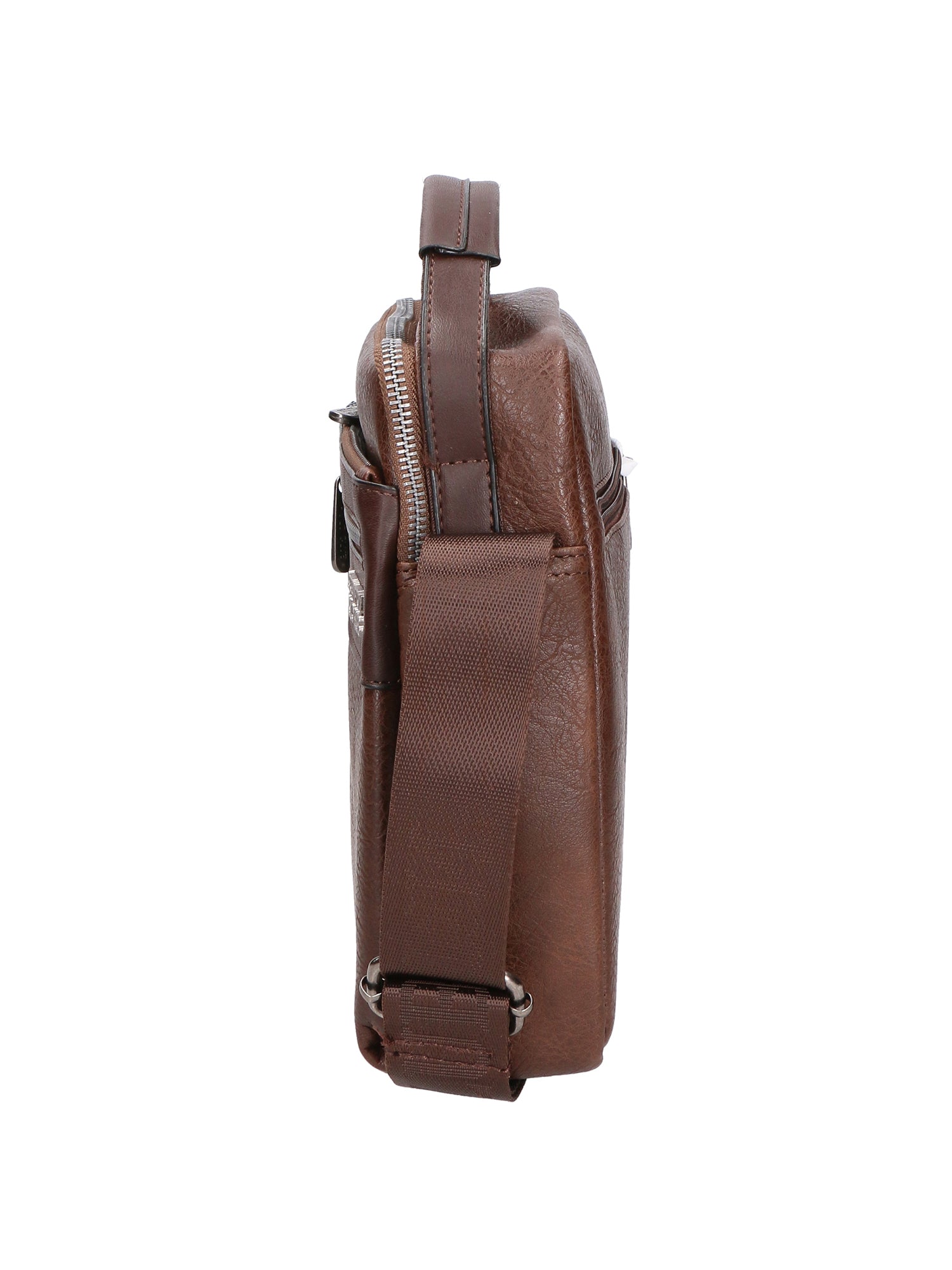 Borsa a tracolla uomo in pelle PU Casual PCL3004-BROWN Northampton Polo Club