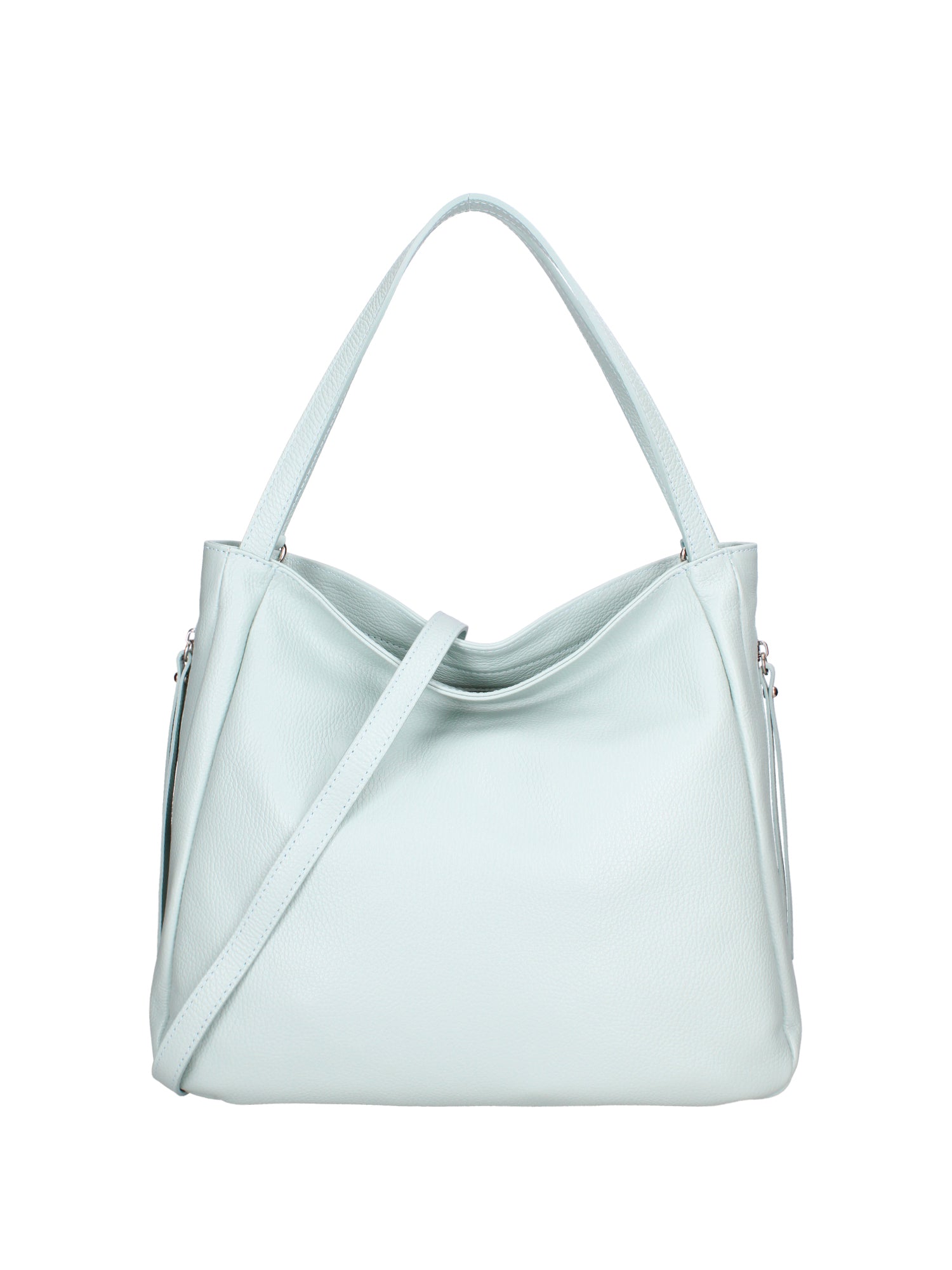 Borsa a spalla da donna Misto pelle e tessuto 07155-D102 CIELO Roberta Rossi