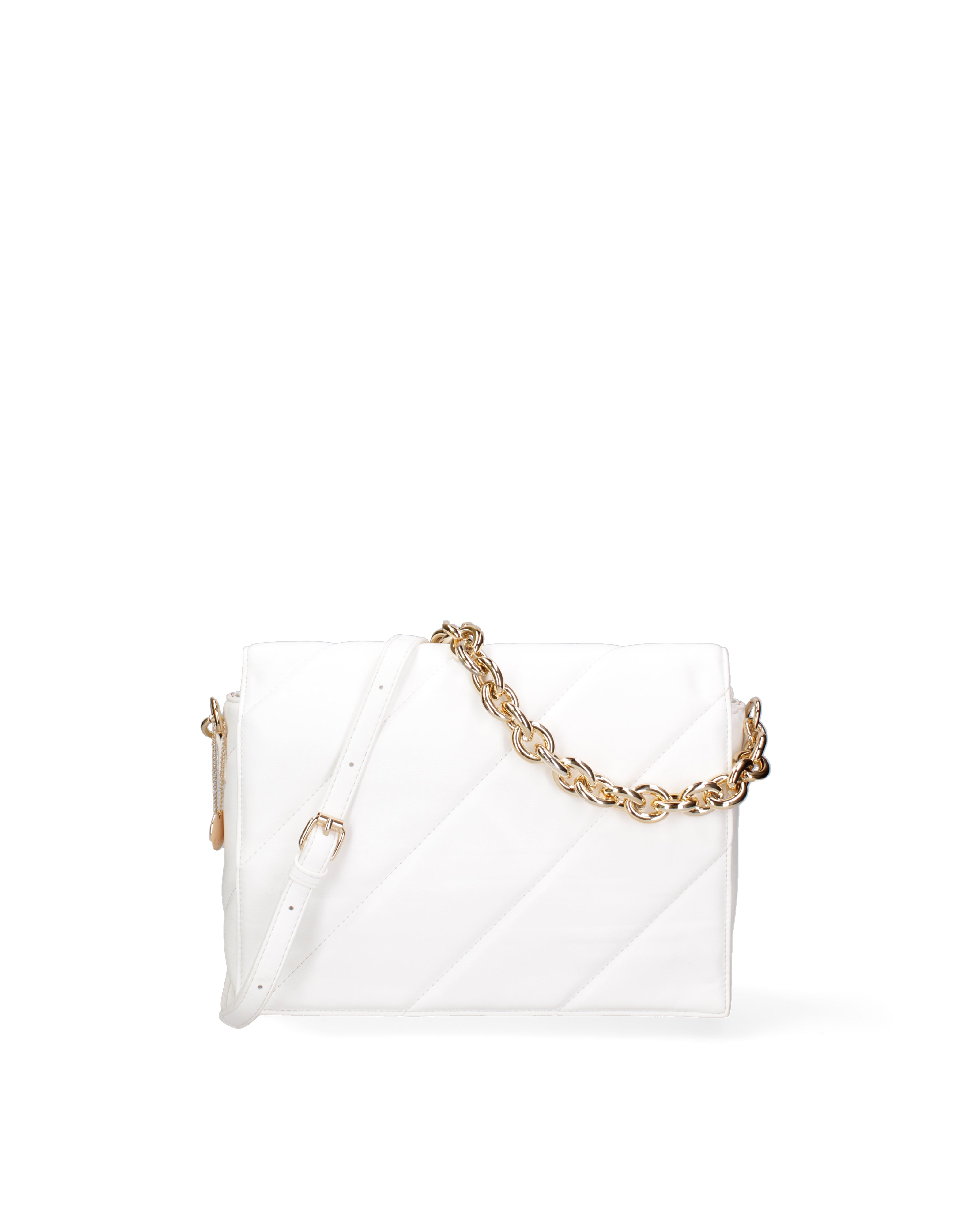 Borsa a spalla da donna Ecopelle DC3122-2-WHITE Diana&co