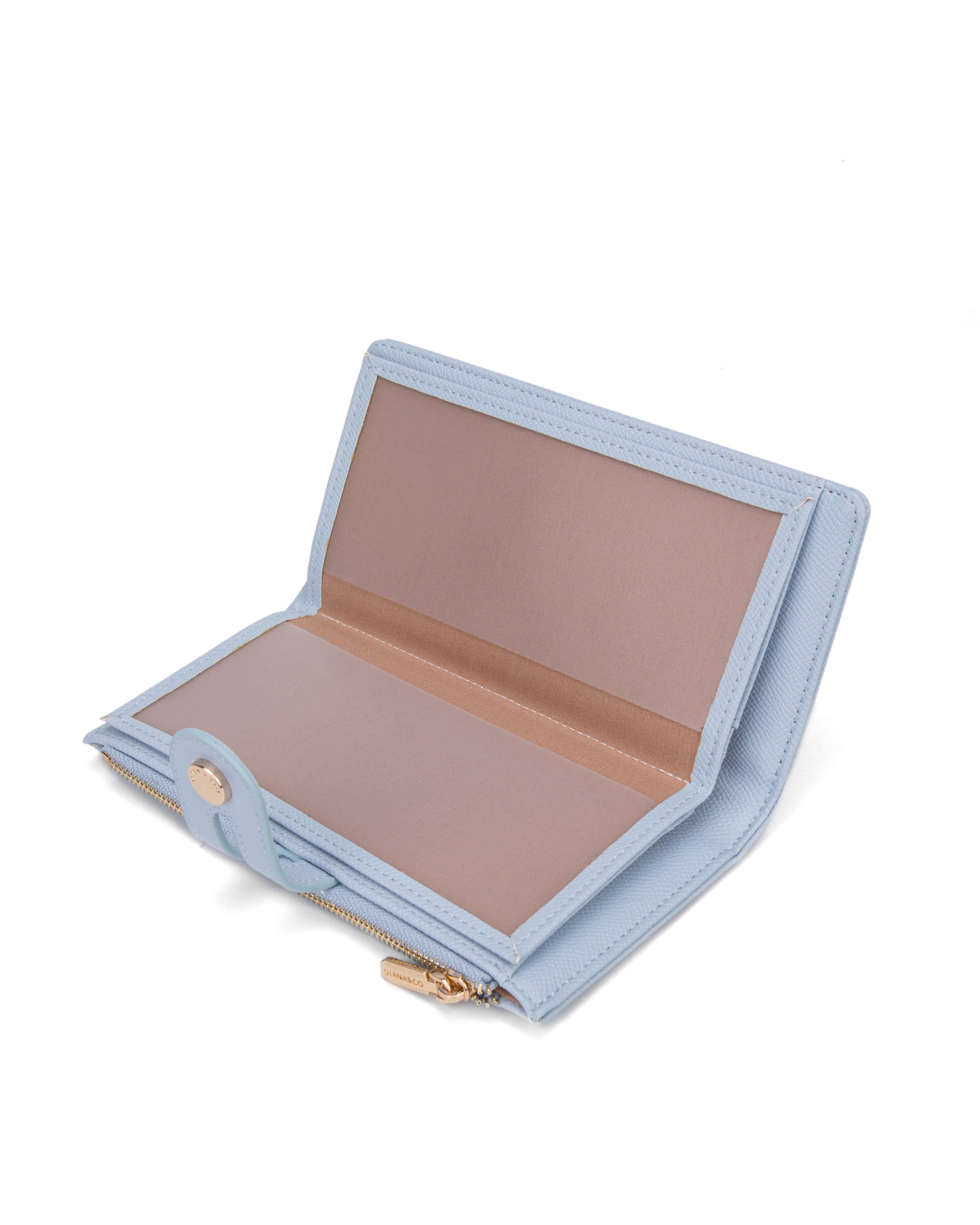 Portafoglio da donna 100% pelle vegana PU 798-3PT-SKYBLUE Diana&co