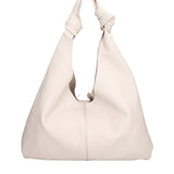 Borsa a spalla da donna 100% vera pelle 07156-D37 LATTE Viola Castellani