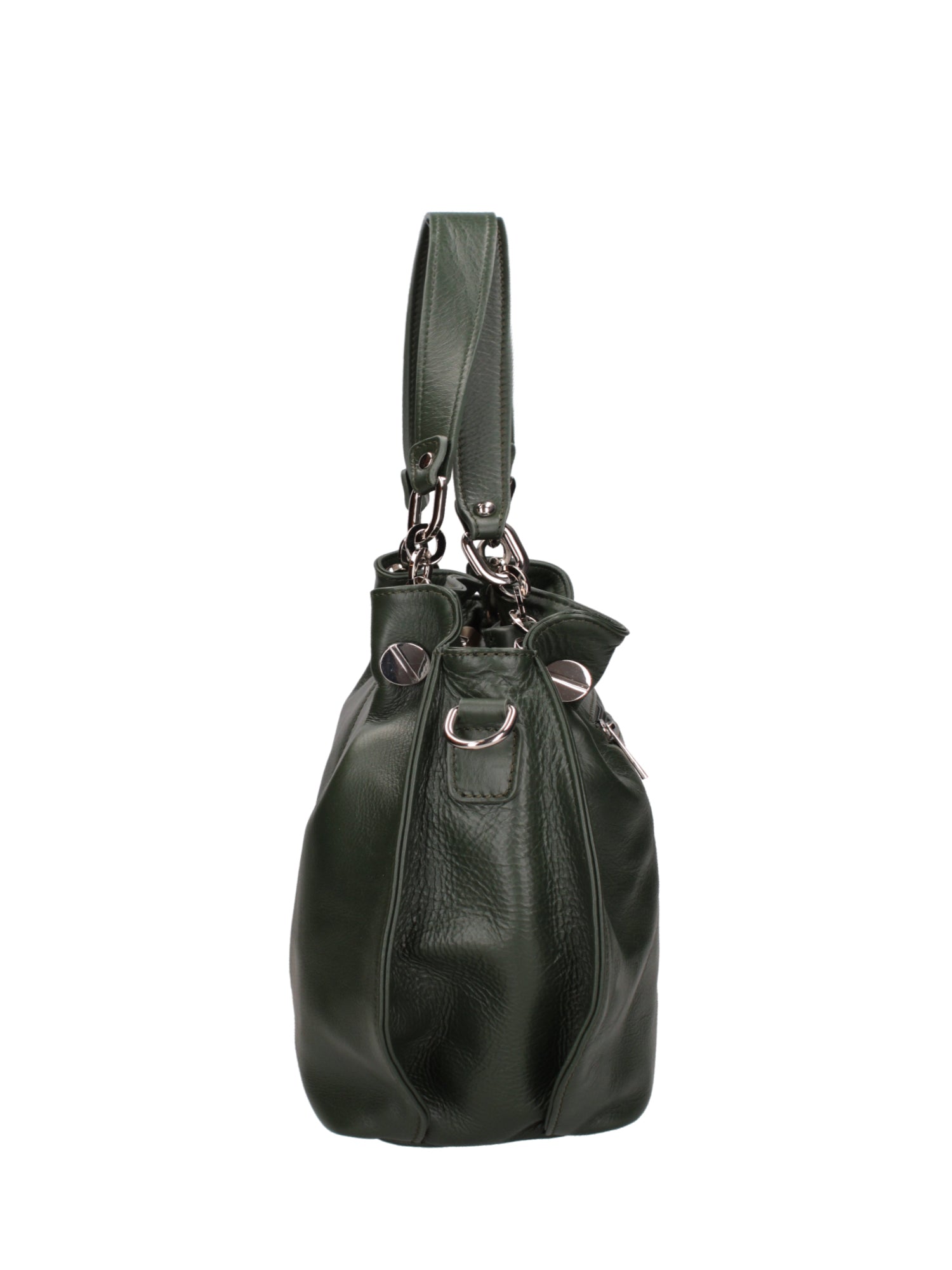 Ereba Borsa a mano da donna Made in Italy 100% pelle 3305-S14 VERDE SCURO Gave Lux
