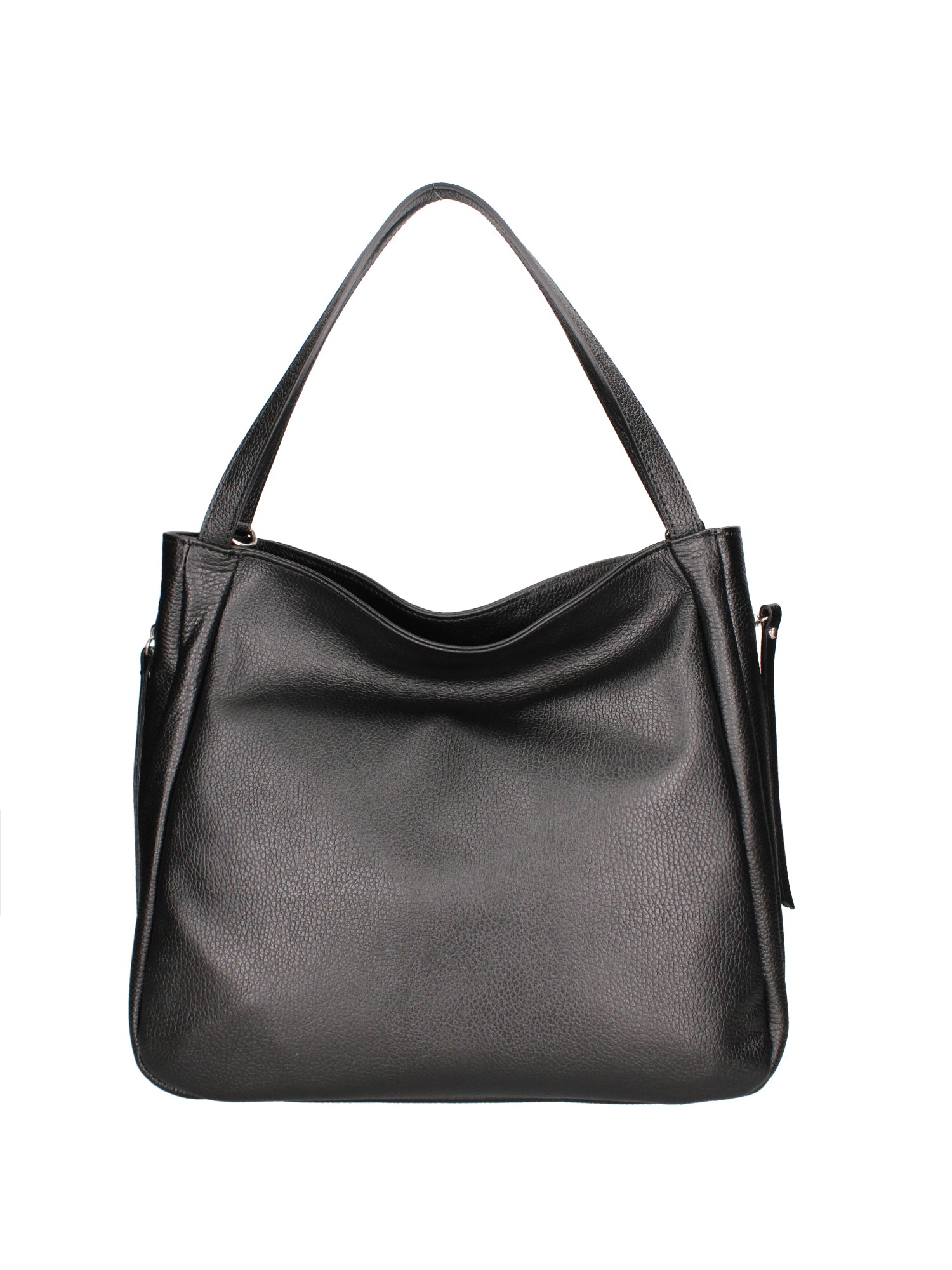 Borsa a spalla da donna Misto pelle e tessuto 07155-D28 NERO Roberta Rossi