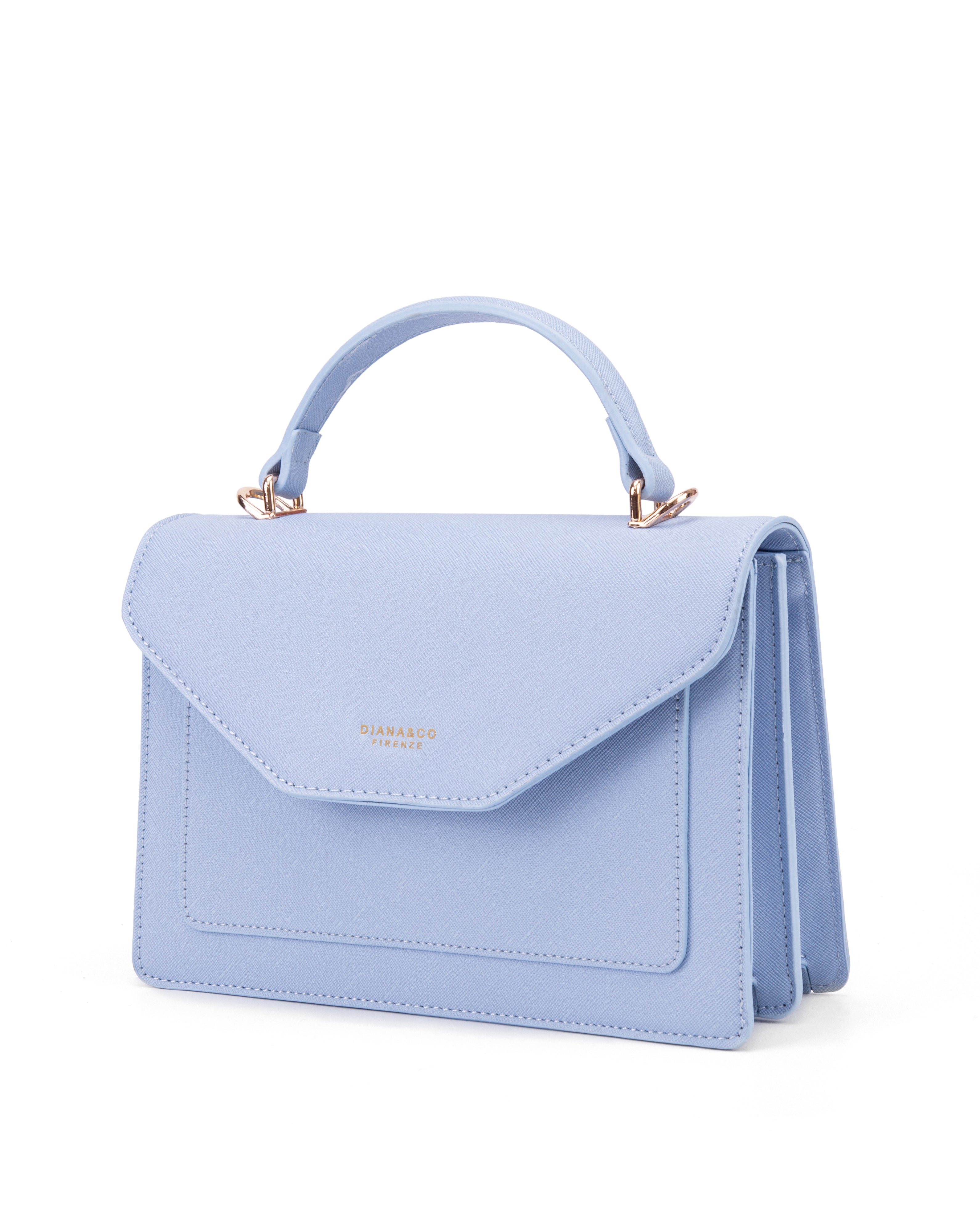 Borsa a mano da donna 100% pelle vegana PU 700-2PT-BABYBLUE Diana&co