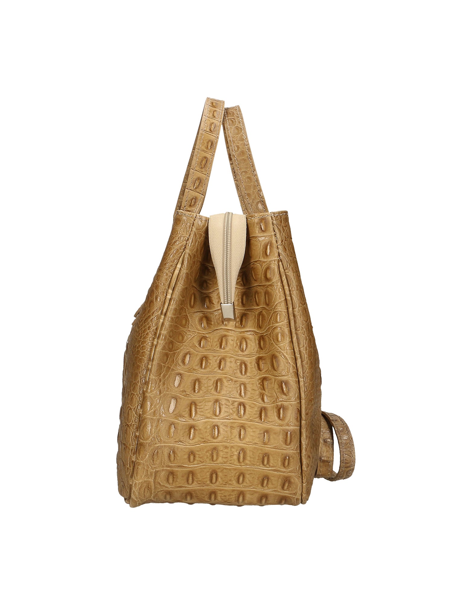 Ascoli Borsa a mano da donna Pelle stampata cocco 7718-TAUPE Gave Lux