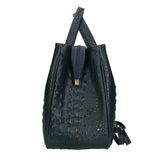 Ascoli Borsa a mano da donna Pelle stampata cocco 7718-DARK BLUE Gave Lux
