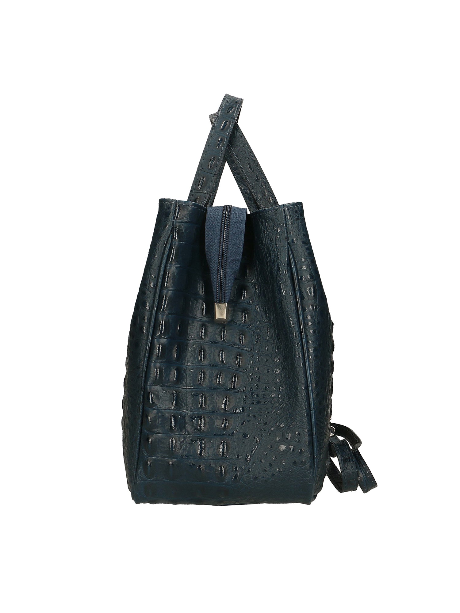 Ascoli Borsa a mano da donna Pelle stampata cocco 7718-DARK BLUE Gave Lux
