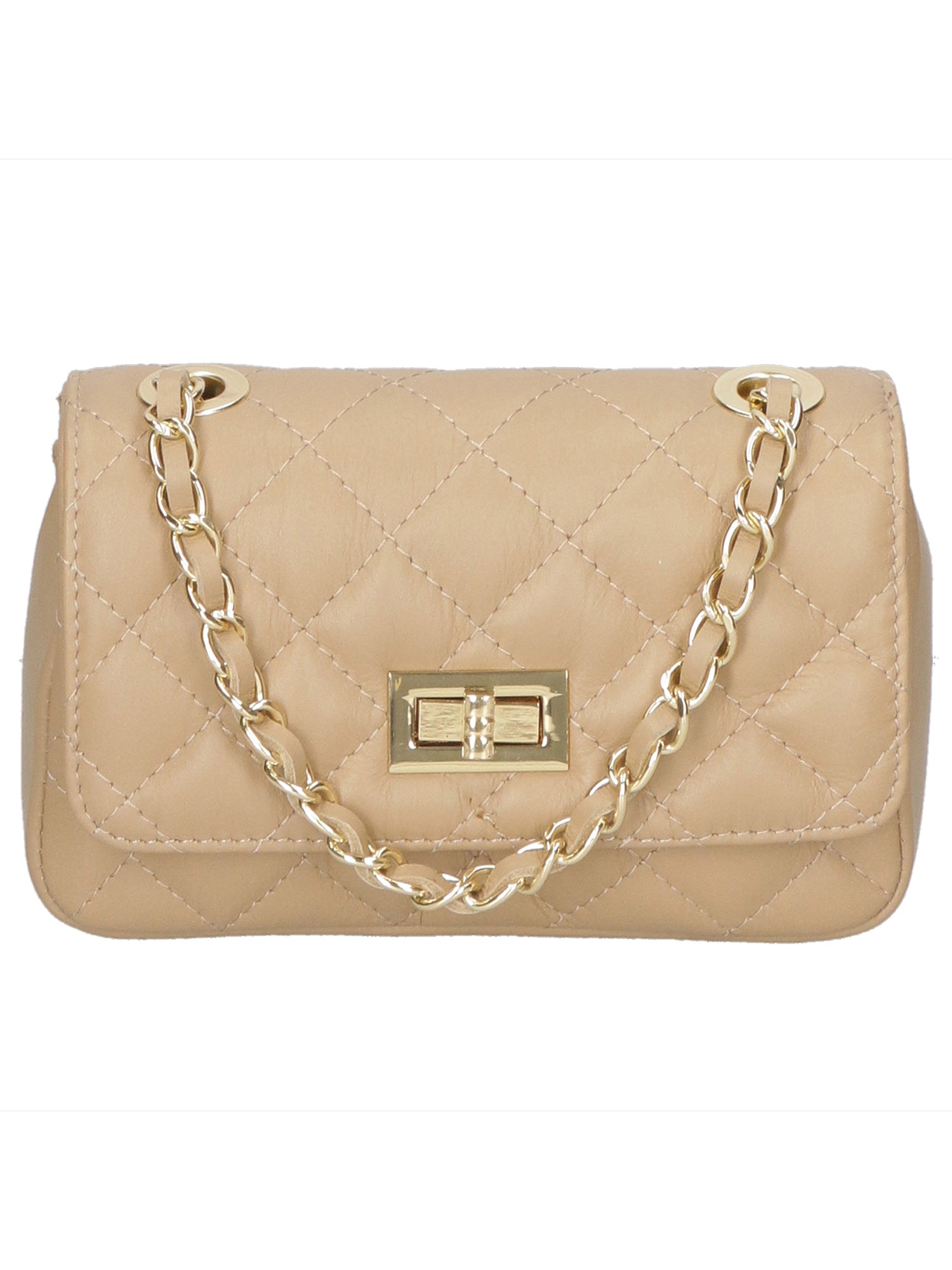 Carolina Borsa a spalla da donna Vera pelle 1073-S40 TAUPE Gave Lux