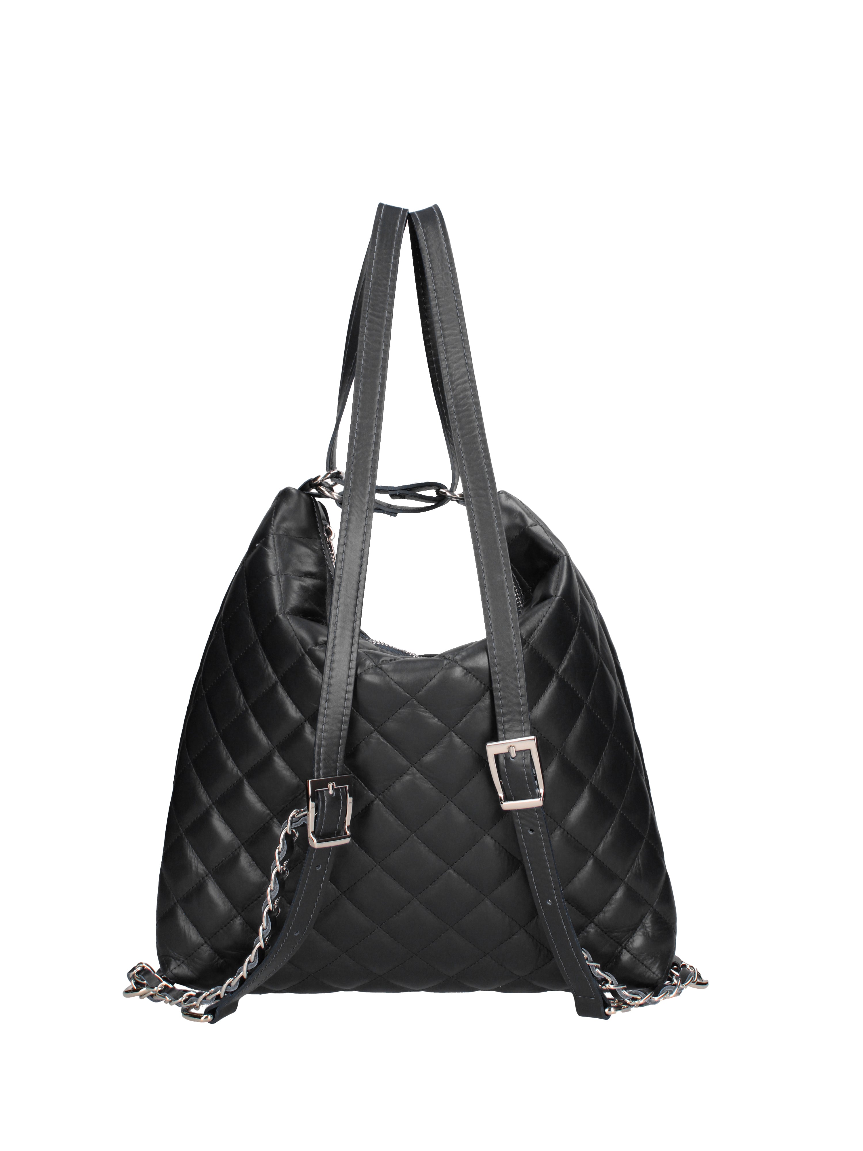 Borsa a spalla convertibile in zaino Vera pelle 07144-NERO Roberta Rossi