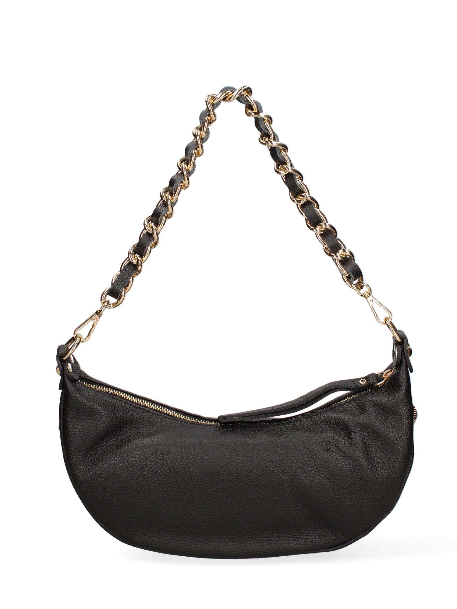 Borsa a spalla da donna Vera pelle dollaro metallizzata JR-W-1047-BLACK-GOLD John Richmond