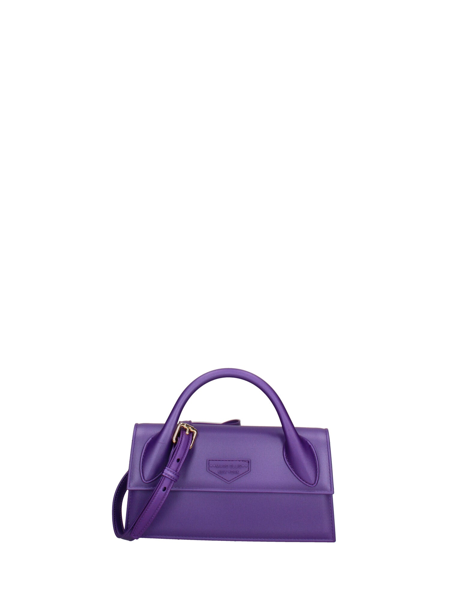 Borsa a mano da donna 100% gomma FLAT ARROW 24-VIOLET INDIGO-GOLD Marc Ellis