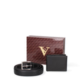 Casual VS-1017-Black Set Portafoglio e Cintura Uomo Vera Pelle Sergio Valentini