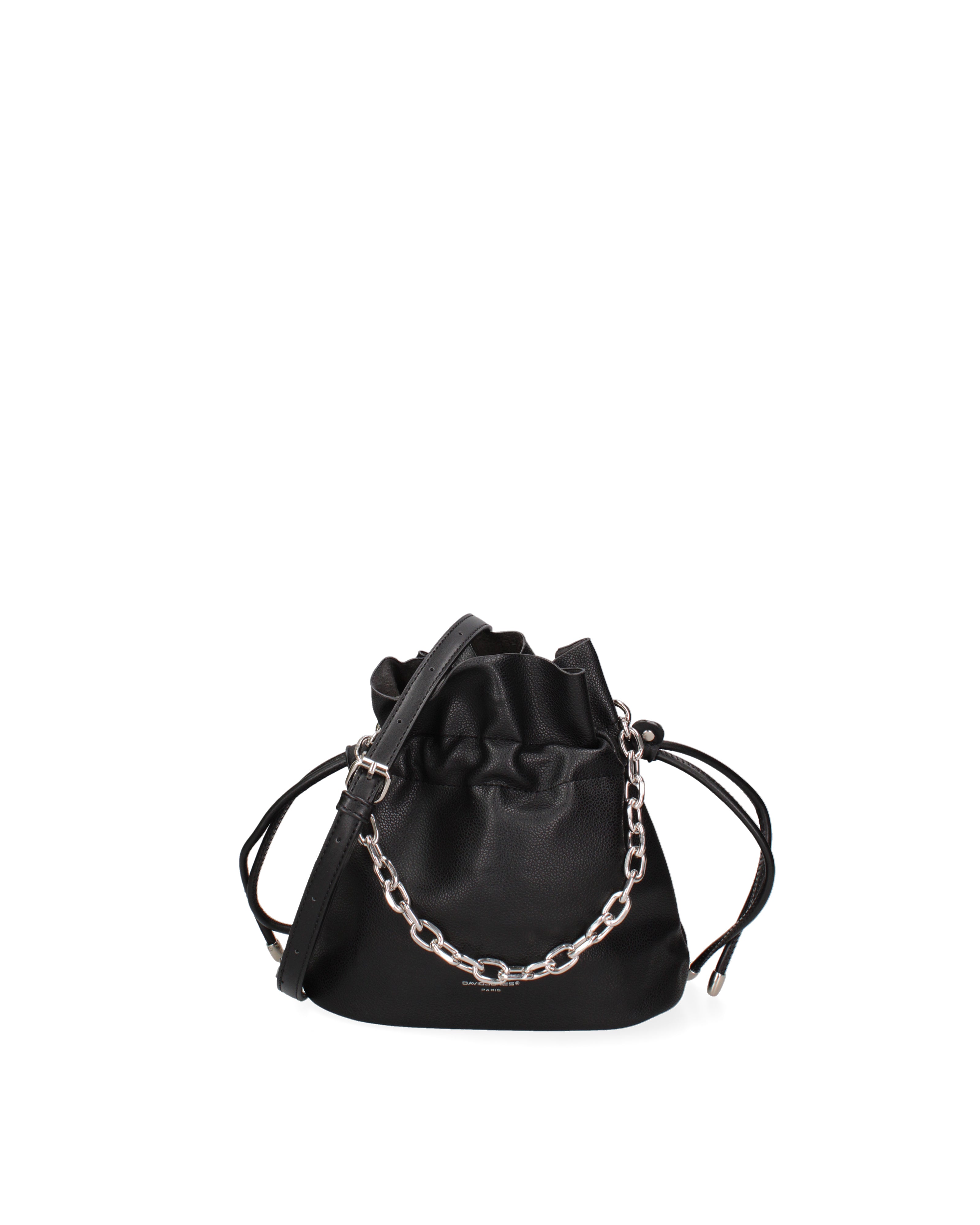 Borsa a secchiello da donna 100% PVC F6717-1-BLACK David Jones
