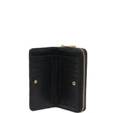 Portafoglio donna con zip Poliuretano vegano MILA-ZIPPER-ROUND-BLACK-OFF GOLD Marc Ellis
