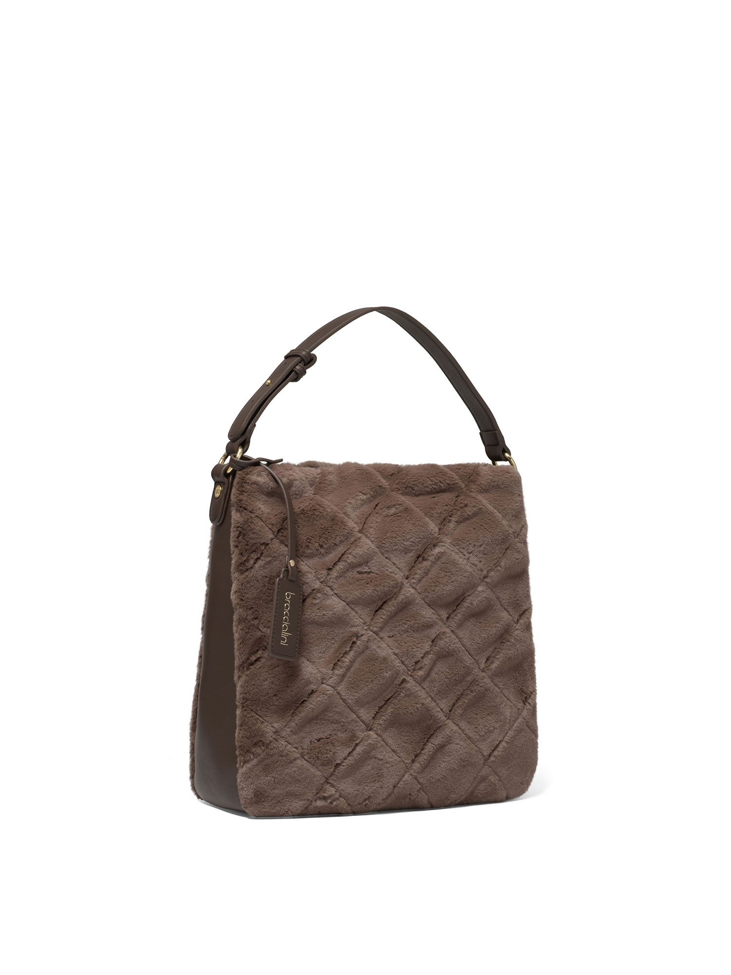 Elora Lux Borsa a spalla da donna Polyurethane + Polyester B16844-MARRONE Braccialini