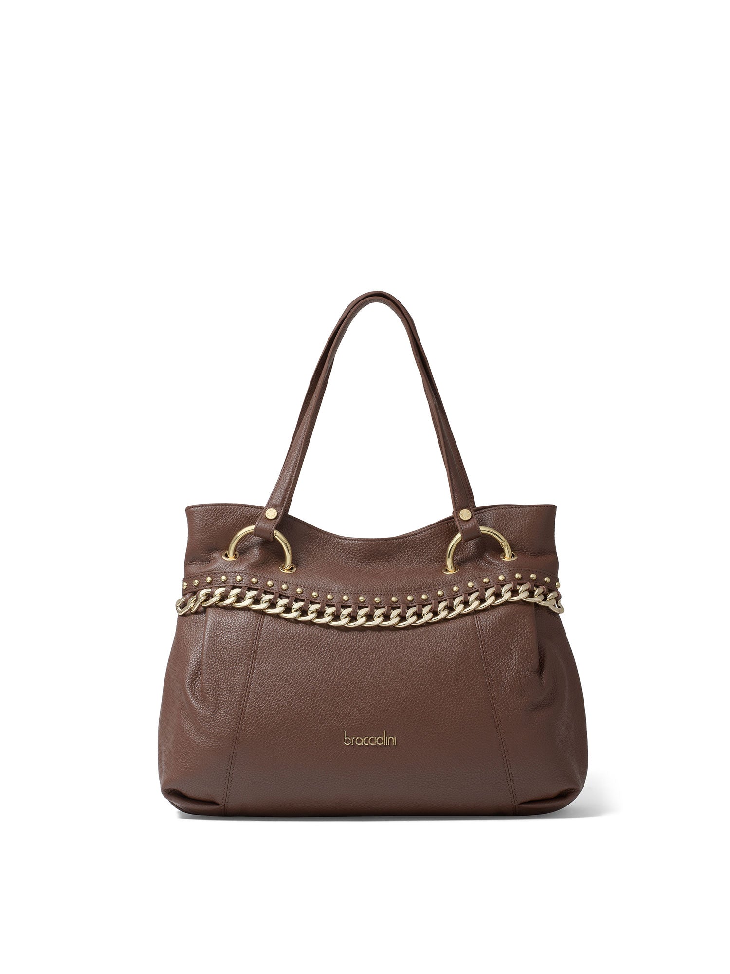 Evanthe Lux Borsa a spalla da donna 100% pelle B16982-MARRONE Braccialini