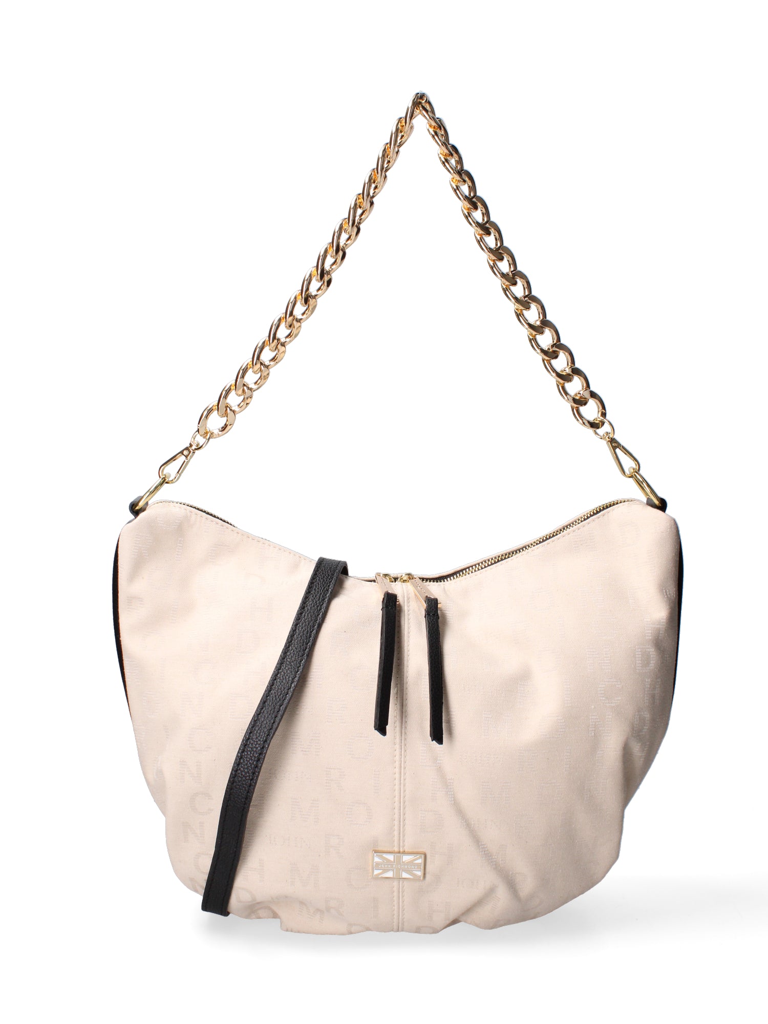 Borsa a spalla da donna 100% tessuto JR-W-1118TP-BONE - BLACK-GOLD John Richmond