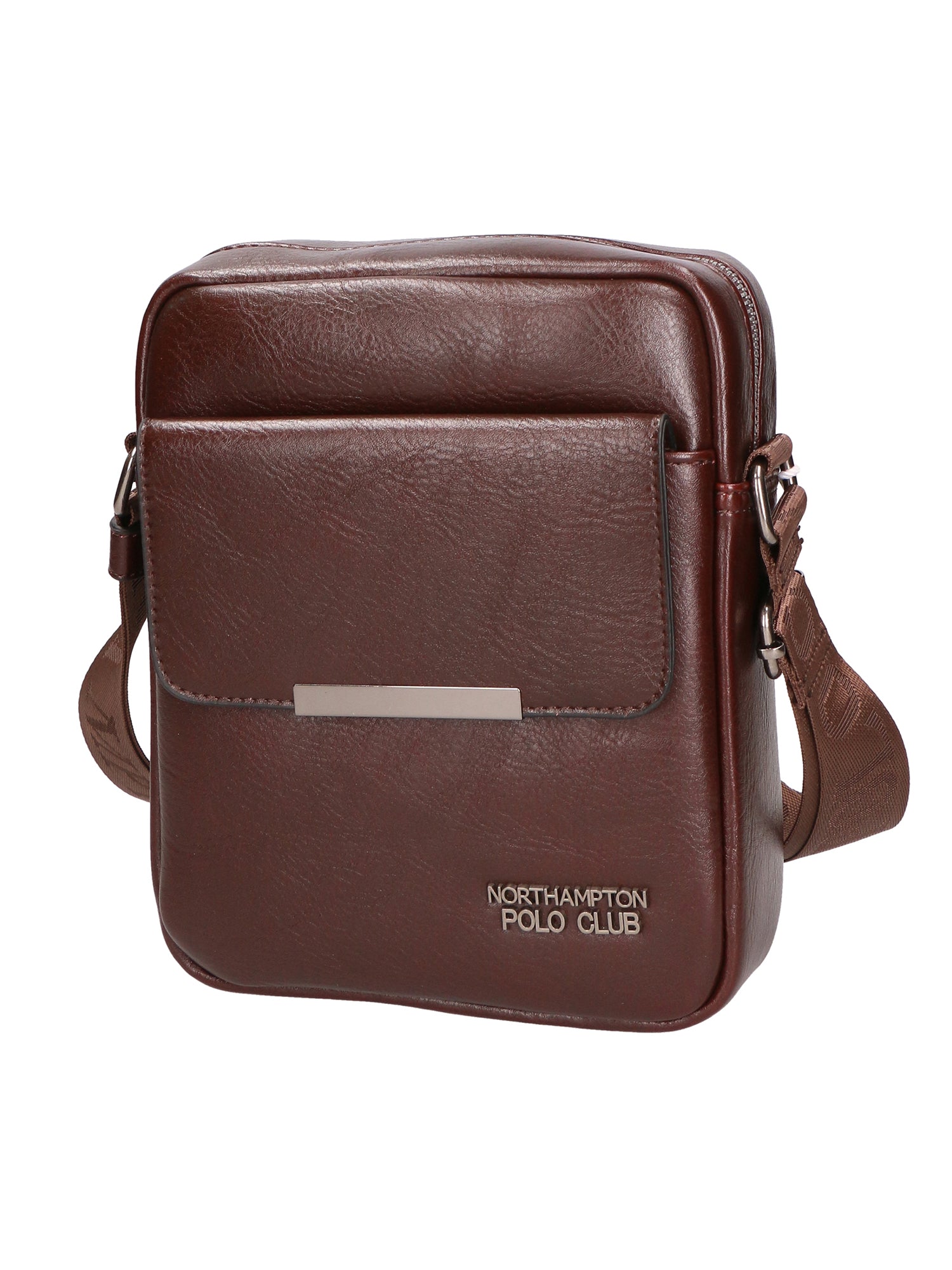 Borsa a tracolla uomo in pelle PU Casual PCL3079-BROWN Northampton Polo Club