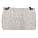 Camilla Borsa a tracolla da donna Pelle scamosciata croco 10029-GRIGIO Gave Lux