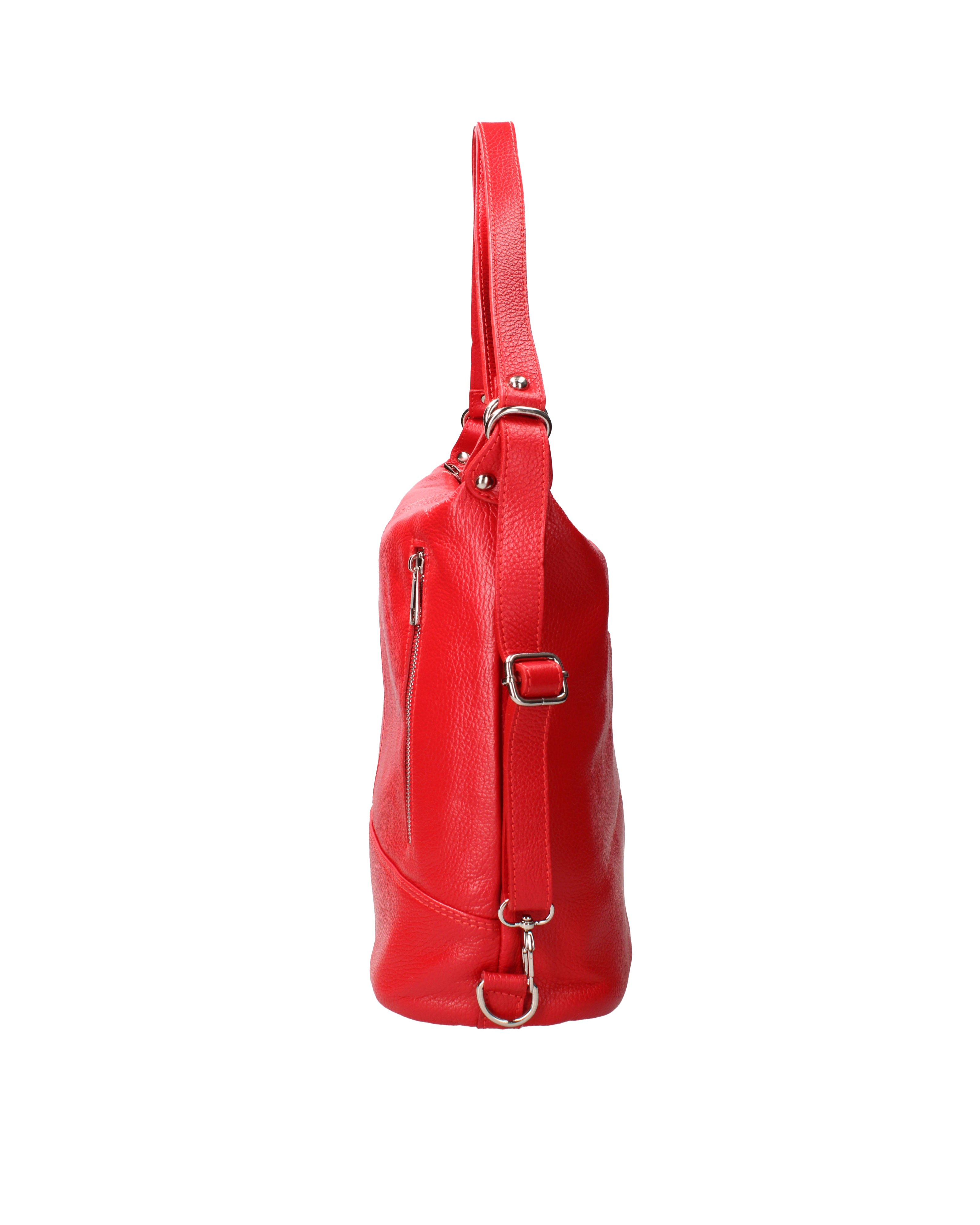 Vera pelle 07135-D58 ROSSO FUOCO Borsa a spalla convertibile Anjelica Viola Castellani