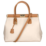Aleria Borsa a mano da donna Vera pelle 8005-D37 LATTE D44 CUOIO Gave Lux