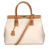 Aleria Borsa a mano da donna Vera pelle 8005-D37 LATTE D44 CUOIO Gave Lux