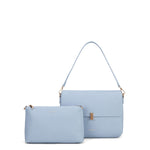 Borsa a spalla da donna 100% pelle vegana PU 740-1PT-SKY BLUE Diana&co