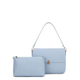 Borsa a spalla da donna 100% pelle vegana PU 740-1PT-SKY BLUE Diana&co