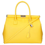 Aleria Borsa a mano da donna Vera pelle 8005-D04 GIALLO Gave Lux