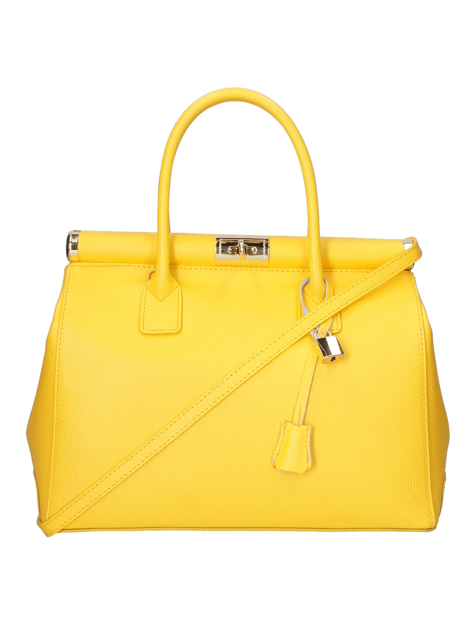 Aleria Borsa a mano da donna Vera pelle 8005-D04 GIALLO Gave Lux