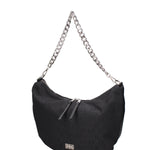 Borsa a spalla da donna 100% vera pelle JR-W-1118-TP-BLACK + SILVER John Richmond