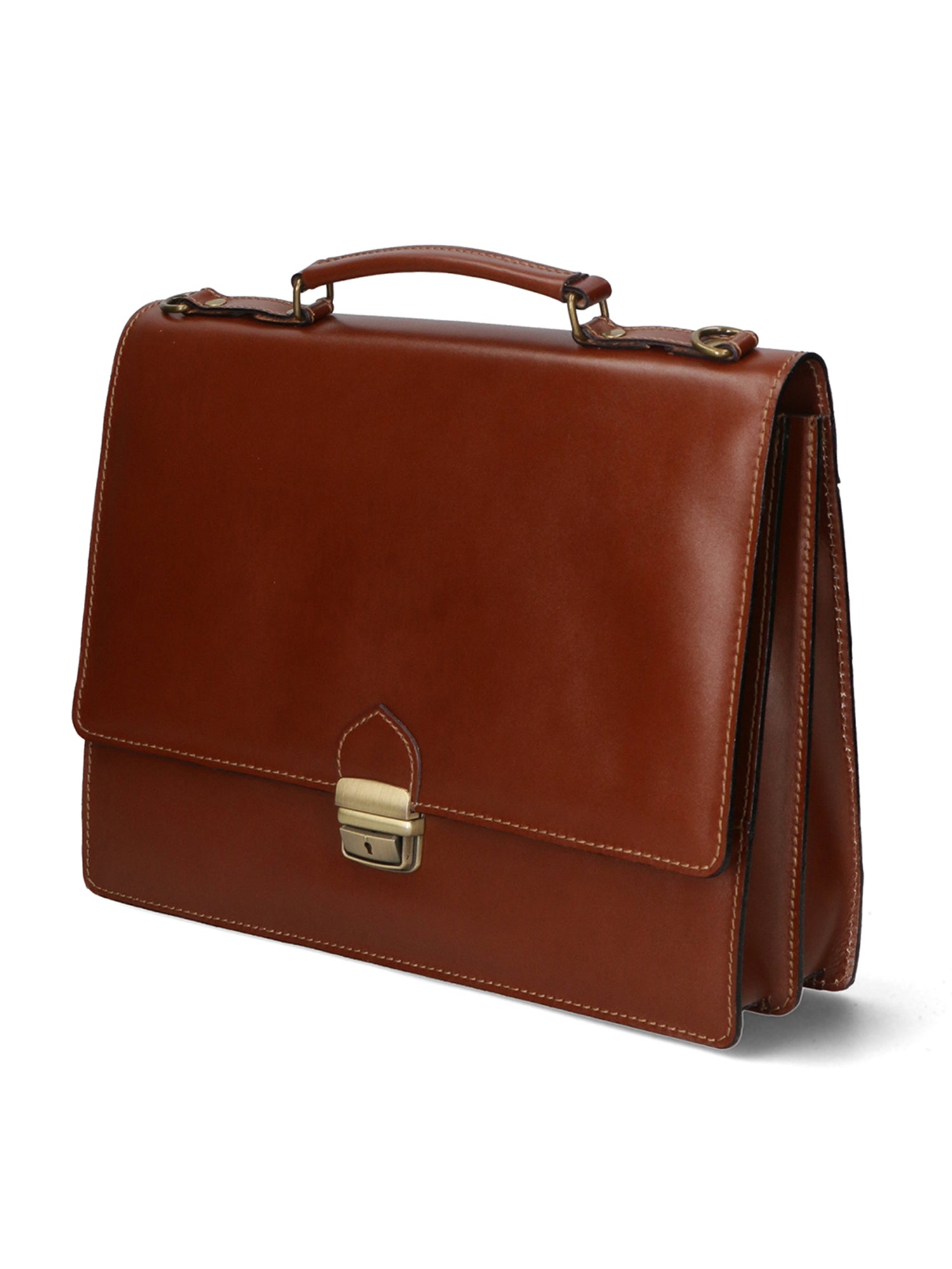 Ivo 7003-MARRONE Borsa da lavoro unisex in vera pelle Gave Lux
